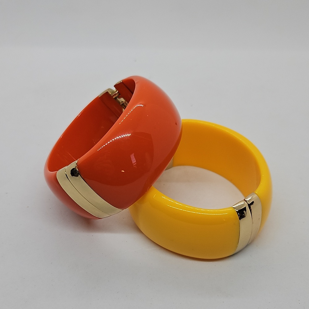 Acrylic Tropical-Color Hinged Bangles